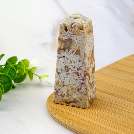 pointe agate crazy lace jaune cristalisée