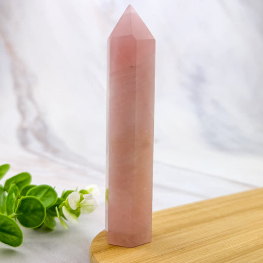 pointe ou tour en quartz rose