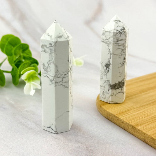 Pointe en howlite blanche