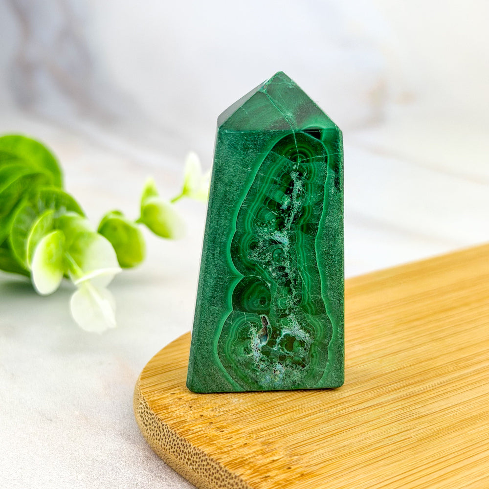 Pointe en malachite chrysocolle du congo