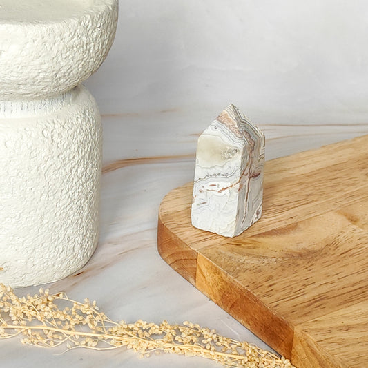 Pointe en Agate Crazy Lace drusée