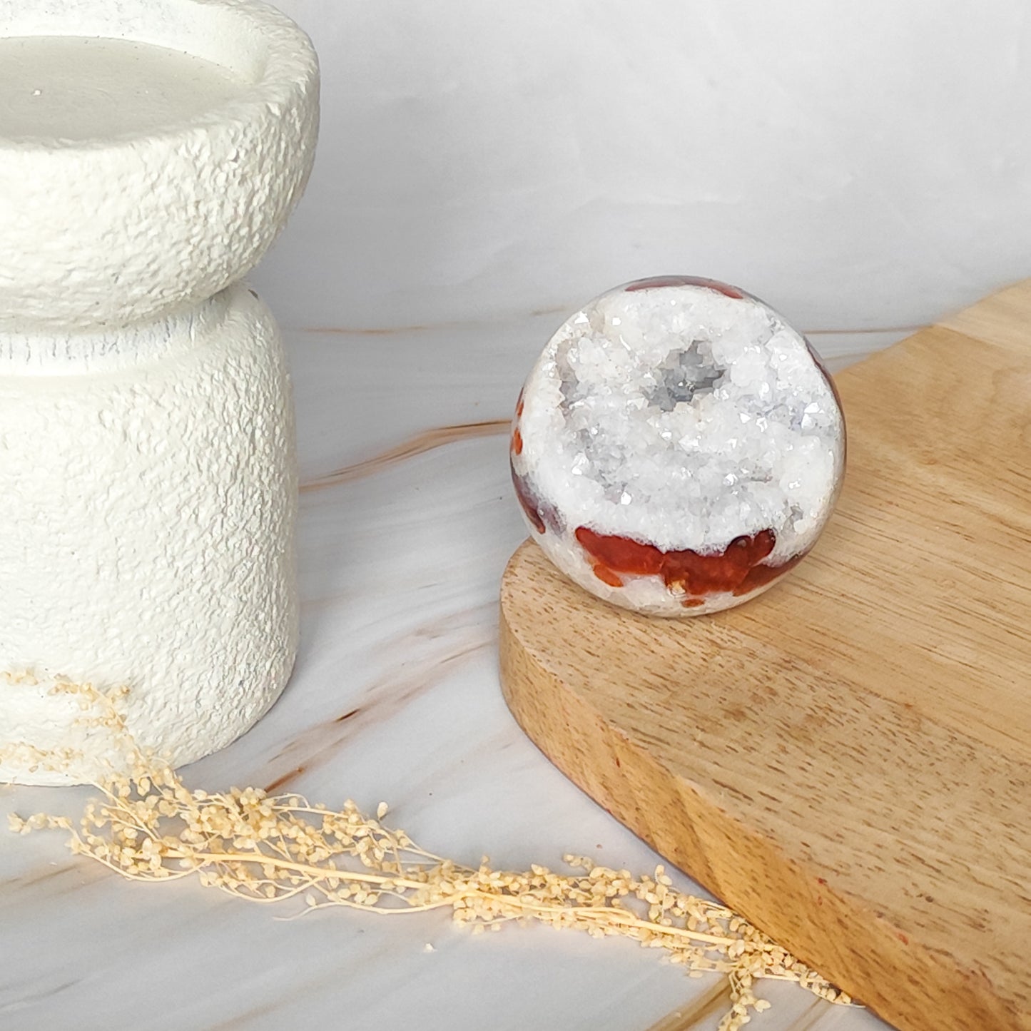 Sphère en Cornaline Drusée