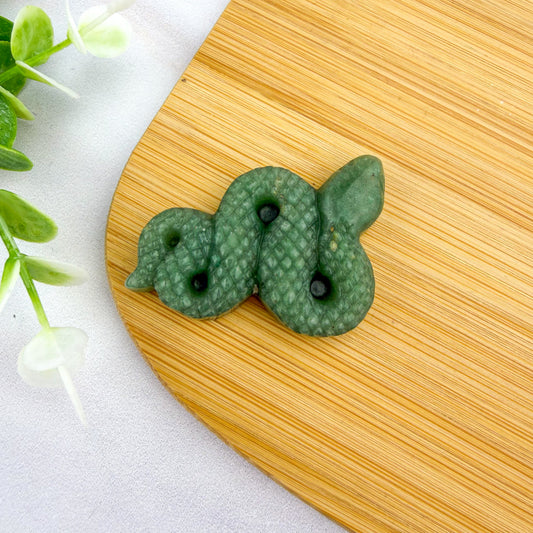 serpent vert en aventurine verte