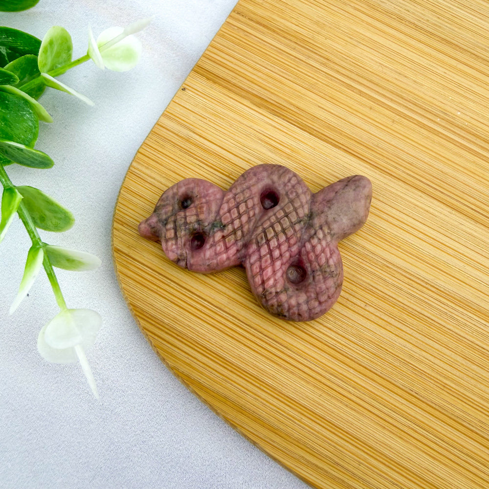 serpent rose en rhodonite