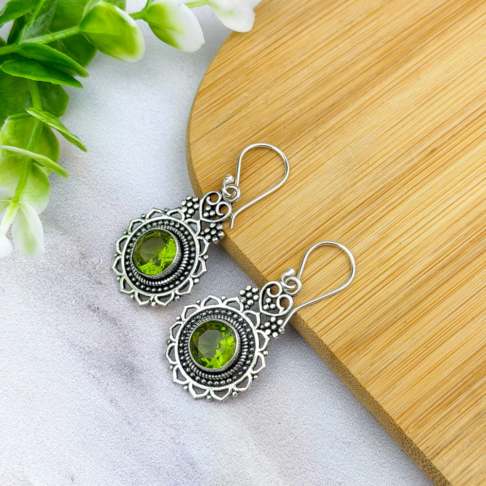 Boucles d'oreilles en Argent 925 et Péridot