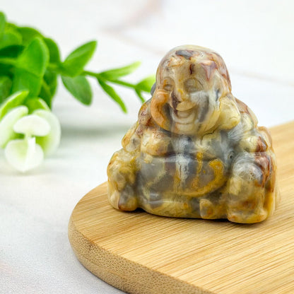 bouddha rieur agate crazy lace jaune