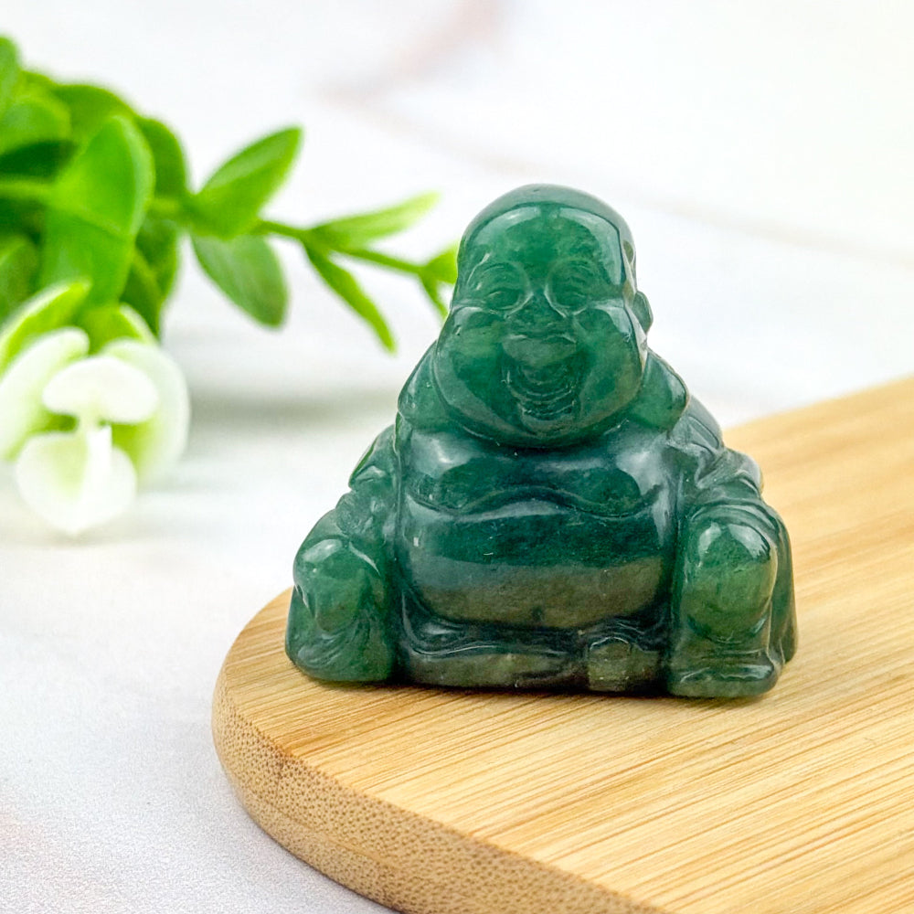 bouddha rieur en aventurine verte