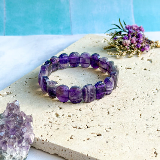 Gros bracelet en Améthyste facetté