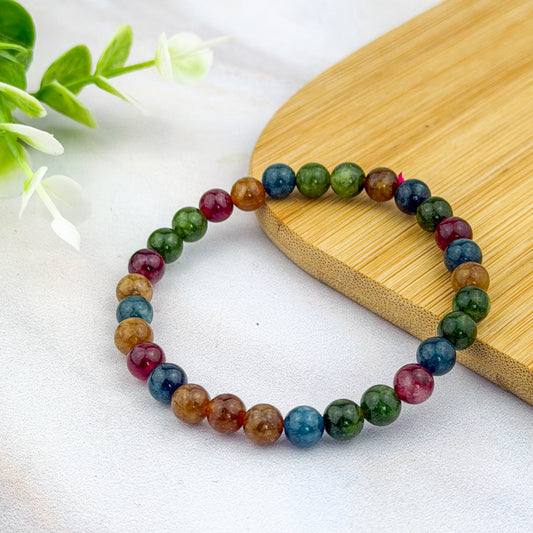 tourmaline multicolore du brésil en bracelet