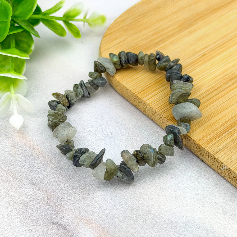 bracelet perles naturelles baroques en labradorite