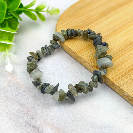 bracelet perles naturelles baroques en labradorite