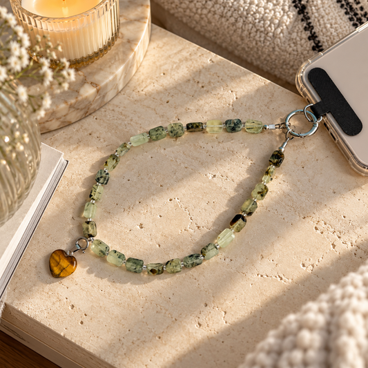 Chaîne de téléphone personnalisable 2 en 1 et collier en préhnite