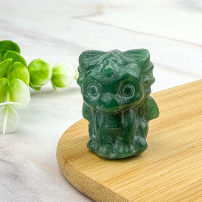 dragon volant en aventurine verte