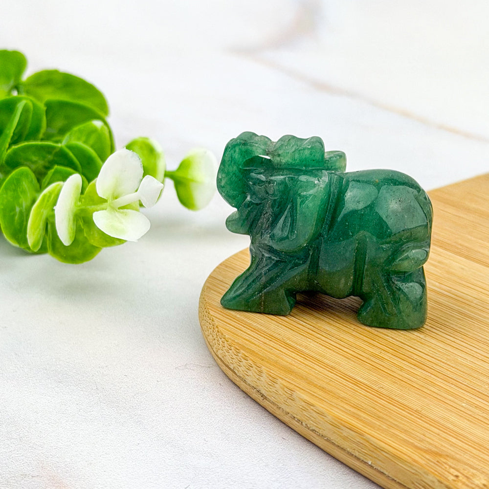 éléphant en aventurine verte