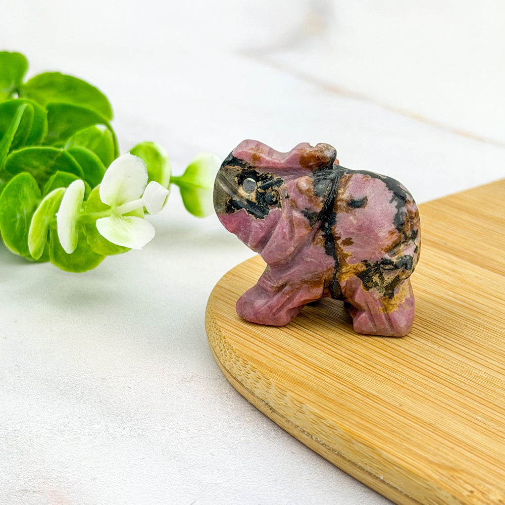 éléphant en rhodonite