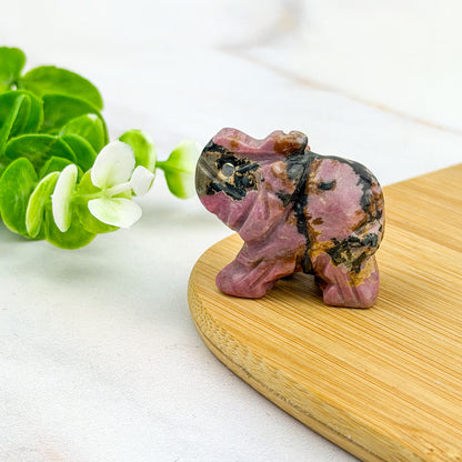 éléphant en rhodonite