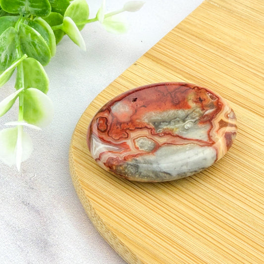 worry stone en agate crazy lace jaune