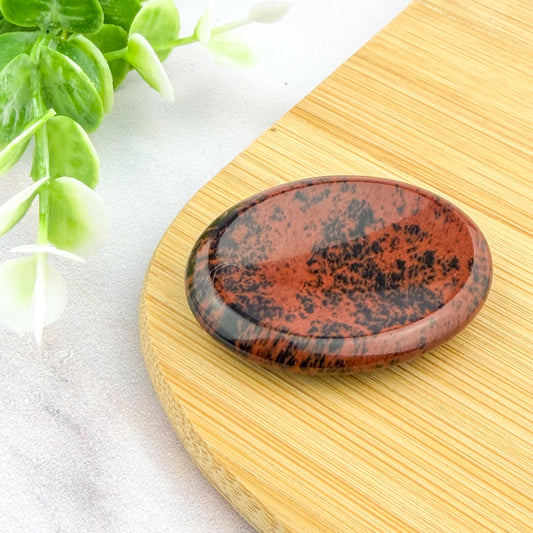 worry stone en obsidienne acajou