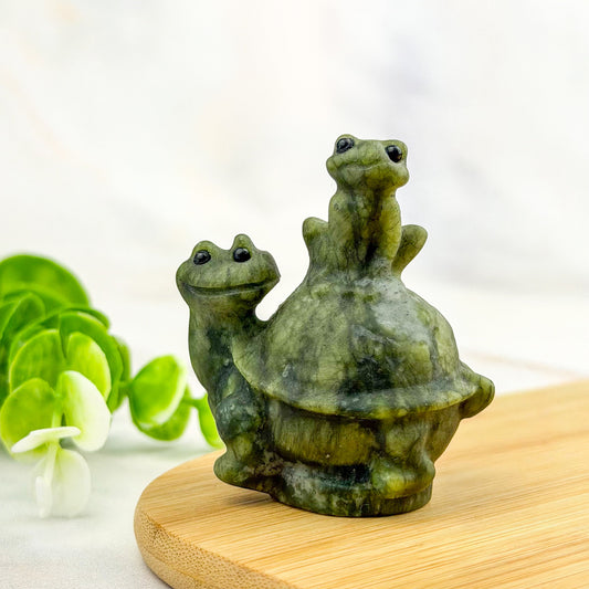 grenouille et tortue en jade néphrite