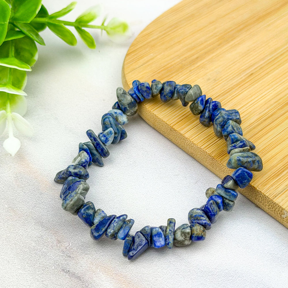 bracelet en lapis lazuli perles baroques