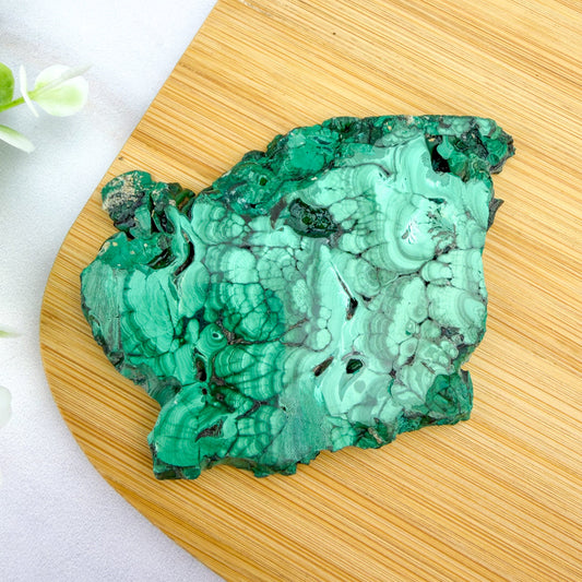 malachite taillée en tranche