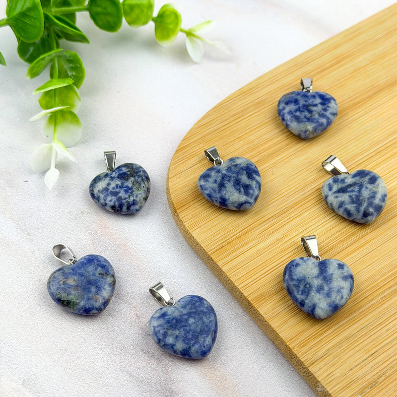 Pendentif cœur en sodalite