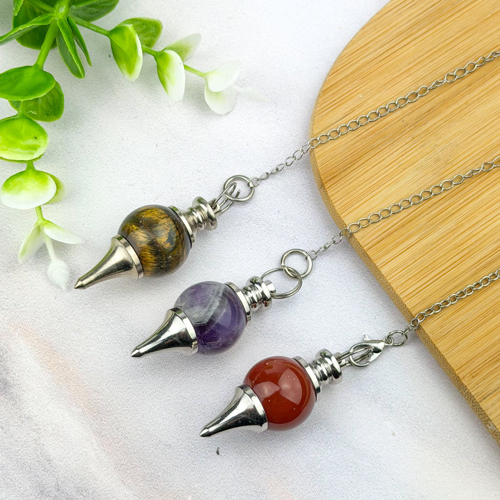 pendule boule en pierre naturelle
