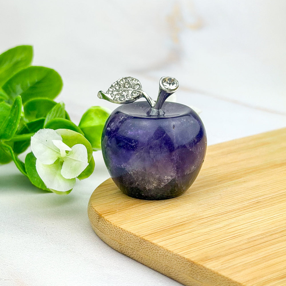 pomme en améthyste et strass