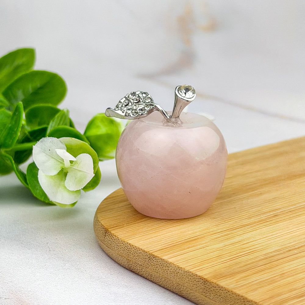 pomme en quartz rose et strass