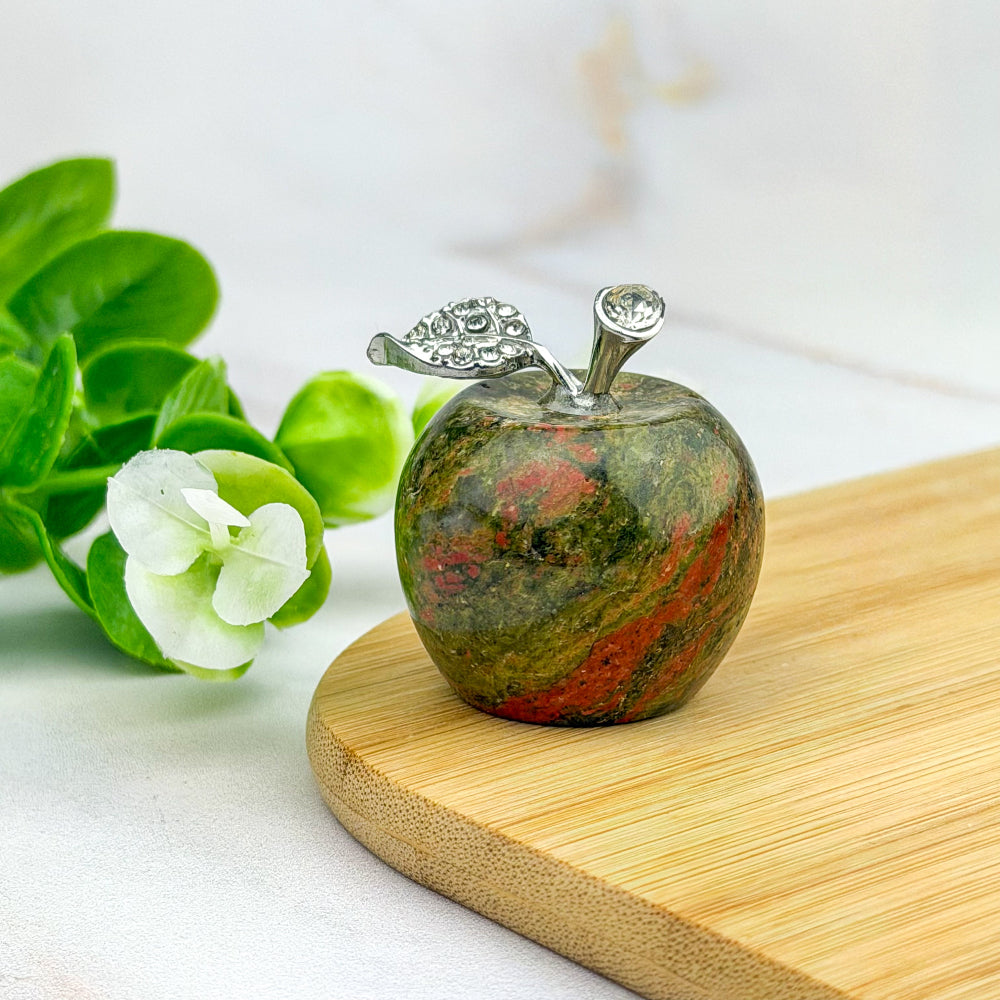 pomme en unakite et strass
