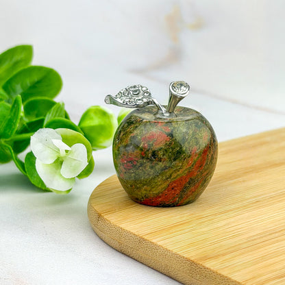 pomme en unakite et strass