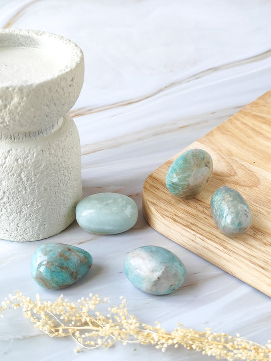 Pierre roulée en Amazonite