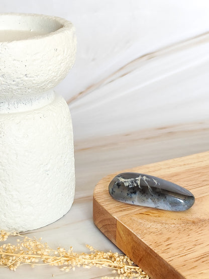 Galet Calcédoine Dendritique