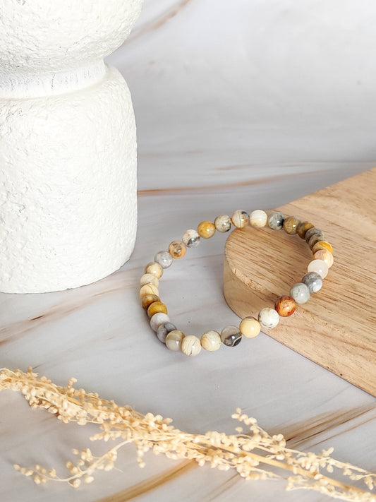 Bracelet en Agate Crazy Lace Jaune