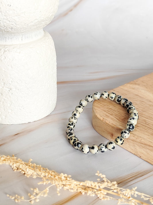 Bracelet en Jaspe Dalmatien