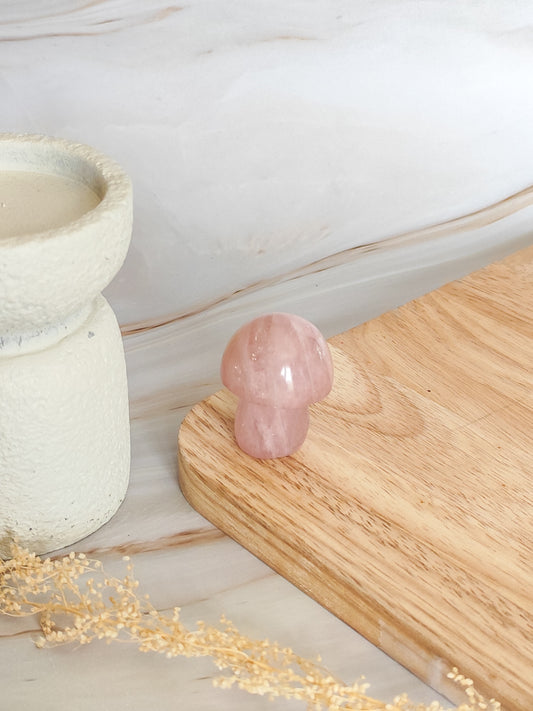 Champignon en Quartz Rose