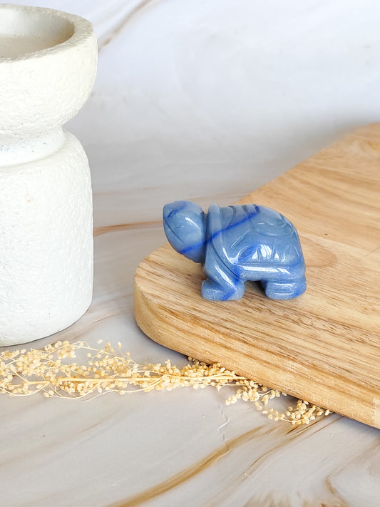 Tortue en Aventurine Bleue